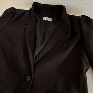 Vintage Jonathan Logan Puff Sleeve Single Button Black Blazer